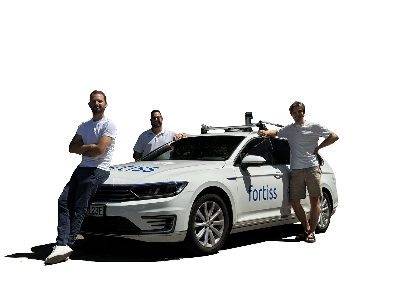 Matthias Weil, Andrea Stocco, and Stefano Carlo Lambertenghi next to Fortuna